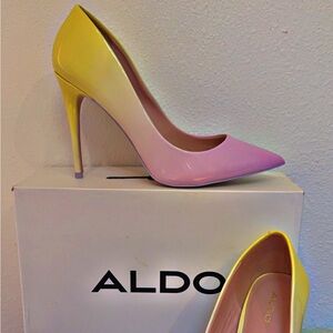Stileto aldo heels shoes color violet green fluorescente